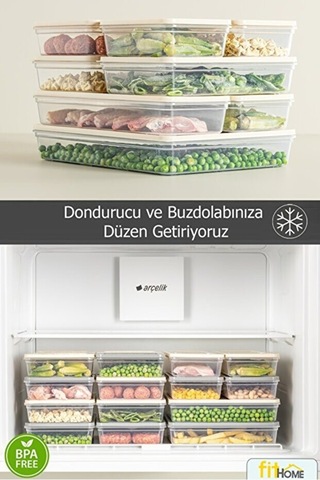 6 Adet 600 Ml Buzdolabı Ve Derin Dondurucu Saklama Kabı Dolap İçi Düzenleyici Set Mikrodalga Uygun Antrasit Kapak