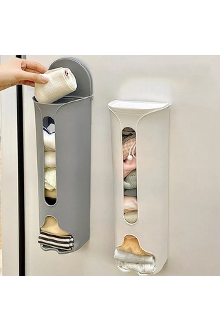 Suofeng Duvarlı Dikey Çanta Depolama Organizörü 9x9x30 Cm, Açık Kapaklı, Dayanıklı Polipropilen, Mutfak Ve Çöp Çantaları İçin, Ev İçin Fonksiyonel Depolama Beyaz