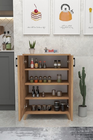 Bofigo 4 Raflı Çok Amaçlı Dolap Çok Amaçlı Mutfak Dolabı Banyo Dolabı Ceren Çam