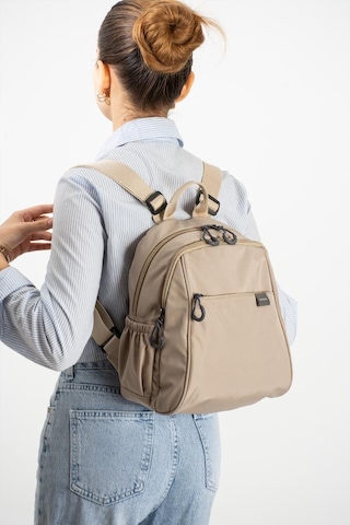 Baginn Kadın Sırt Çantası Ultra Hafif Paraşüt Kumaş Su İtici Kumaş Günlük Sırt Çantası Ölçüsü 30 24 Cm Krem