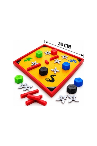Shuriken Arena Eğlenceli Ninja Atış Oyunu 26 Cm 4 Takımlı 3 Zorluk Seviyeli 23 Parça Oyuncak Set