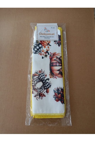 Microfiber Temizlik Bezi 40x50 Cm 2 Adet Bir Adet Baskılı Bir Adet Naturel
