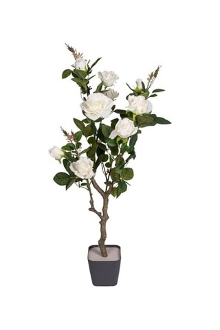 Yapay Gül Ağacı Yeşil-beyaz 96 Cm.