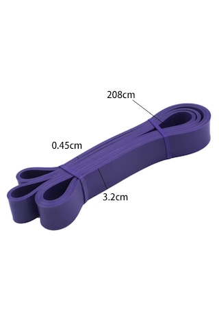 208 Cm Pilates Jimnastik Lastiği Egzersiz Yoga Direnç Bandı Orta-yüksek - Mor 2080x32x4.5 Mm