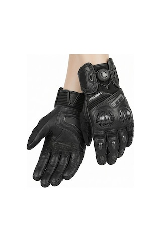 Motoanl Motosiklet Eldiveni Racing Full Koruma Leather Prof Motorcu Eldiven Siyah