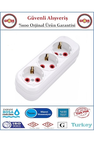 Fetih Üçlü Topraklı Grup Priz Klemensli - Kablosuz