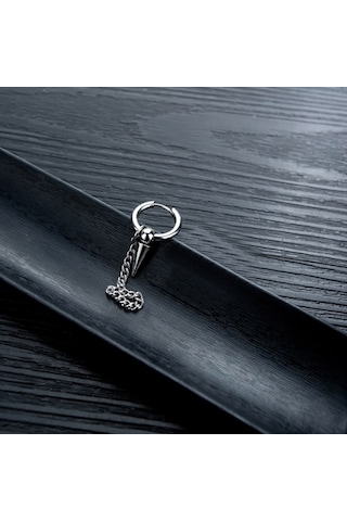 Ehediye Chavin Çelik Sallantılı Tekli Bayan Erkek Küpe Ef36