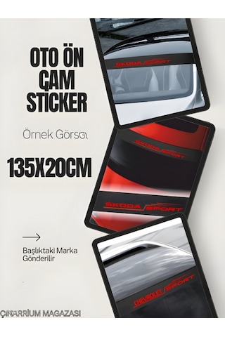 Nissan X-trail Oto Ön Cam Kaliteli Sticker Yerli Üretim 135x20 Karbon