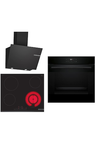 Bosch HJG852YB0T - PKF631FP2E - DWK66PJ60T Elektrikli Ocaklı Siyah 3 Lü Ankastre Set 666