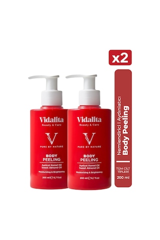 2 Adet Doğal Vücut Peelingi Kayısı Çekirdeği & Tatlı Badem Yağı 200 Ml