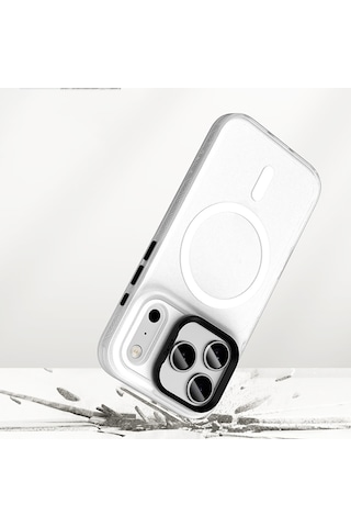 Apple Uyumlu iPhone 17 Kılıf M-safe Şarj Özellikli Benks Lucid Armor Kapak Beyaz