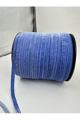 Paşateks- 1 Cm Düz Kadife-5 Metre -ec.mavi