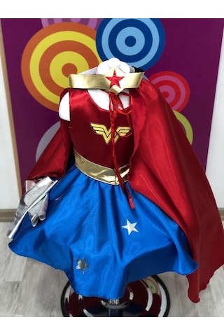 Wonder Woman Baskılı Kız Çocuk Doğumgünü&Parti Kostümü