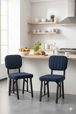 Elfin 70x110cm Sabit Efes Yemek Masası, Yemek Masası Takımı, Mutfak Masası, 4 Lacivert Sandalye Lacivert