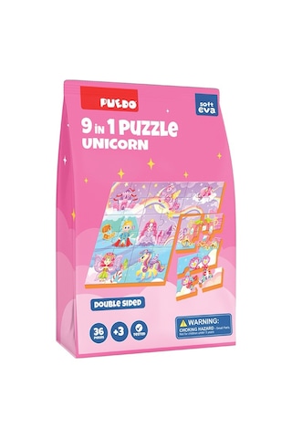 Puedo 36 Parça 9in1 Çift Taraflı Puzzle - Unicorn