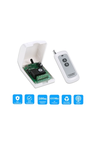 Neevoyu Dc12v 2 Kanal Akıllı Kablosuz Kumanda Kontrolörü - 433mhz 500m Mesafe, 1 Adet Kumanda Pil Hariç - Ak-rk02s-12b+ak1000-2f