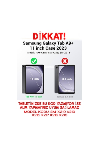 Samsung Galaxy Uyumlu Tab A9+plus X210 X215 X217 Kılıf Şeffaf Silikon Kılıf + Kalem Hediyeli Arka Kapak