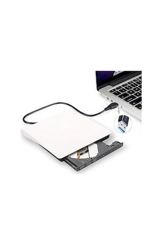 Pop-Up USB 3.0 Harici DVD-RW Optik Sürücü Beyaz Pop-Up USB 3.0 Harici DVD-RW Optik Sürücü Beyaz