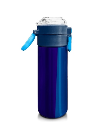 Coral High Kids Lacivert Mavi Çizgili Pipetli Ve Direkt İçim Çelik Termos 500 Ml 31997 Lacivert - Mavi