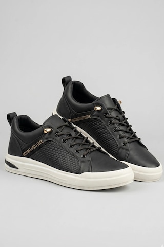 In Step Comfort Elite Grek Desenli Siyah Erkek Günlük Spor Ayakkabı