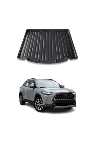 Toyota Corolla Cross 2022+ Uyumlu Araca Özel Kauçuk Tpe Bagaj Havuzu Siyah