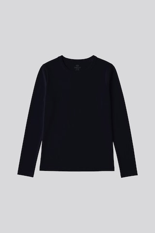 Lacivert O Yaka Standart Fit Uzun Kollu Basic Kadın T-shirt - 97312 Lacivert