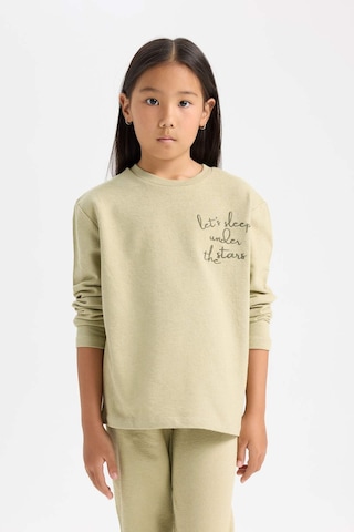 DeFacto Kız Çocuk Pijama Takımı Baskılı Uzun Kollu Üst Beli Lastikli Uzun Alt D6655A824WNKH445 Haki