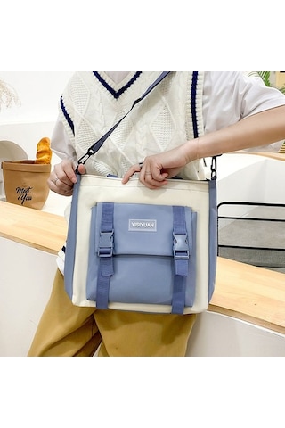 Ebitda Öğrenci Seti: Sırt, Keten, Messenger, Kalemlik, El Çantası Mavi Mavi