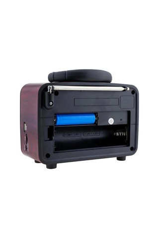 Ns-8891 Orta Boy Retro, Nostaljik, Ahşap Tasarım Bluetooth Hoparlörlü, Şarjlı, Taşınabilir Fm/am Destekli Radyo-442