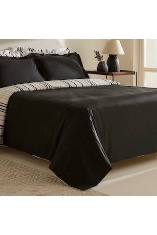 Karaca Home Cool Stripe Çift Kişilik Nevresim Takımı Siyah Siyah