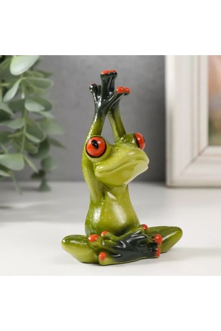 Nedetskij Yoga Kurbağası Süs Figürü 9 Cm Eller Havada 253590464