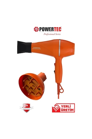 Powertec TR501 + Başlıklı 2500 W Profesyonel Saç Kurutma ve Fön Makinesi + Vigo