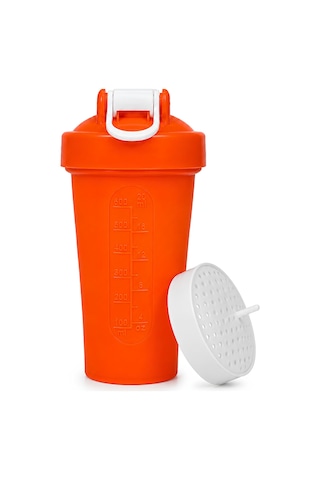 Gym Shaker 650 Ml Ölçekli Ve Sızdırmaz Kapaklı Protein Shaker Turuncu
