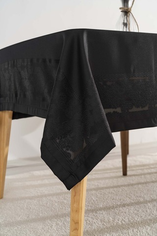 Jumbo Jakar Siyah Sıvı İtici Leke Tutmaz Masa Örtüsü 160x220 Cm Siyah