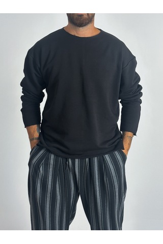 Cocopelli Erkek Basic Siyah Sweatshirt Coc1019 Siyah