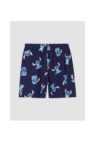 Lcw Young Lacivert Stitch Baskılı Kadın Şort Pijama Alt