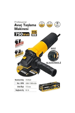 Sgs 511 Devir Ayarlı Avuç Taşlama 115 750 Watt