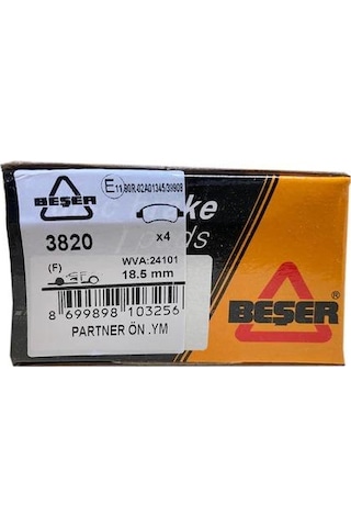 BEŞER 3820 FIAT DUCATO ARKA BALATA / ON FREN BALATASI PARTNER