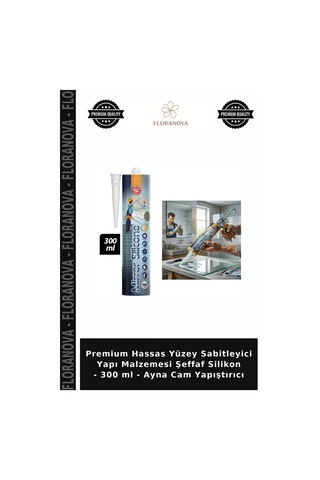 Premium Hassas Yüzey Sabitleyici Yapı Malzemesi Şeffaf Silikon - 300 Ml - Ayna Cam Yapıştırıcı
