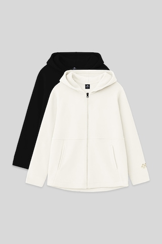 Standart Fit Kapüşonlu 2li Paket Siyah-ekru Kız Çocuk Sweatshirt - 75152 Siyah - Beyaz