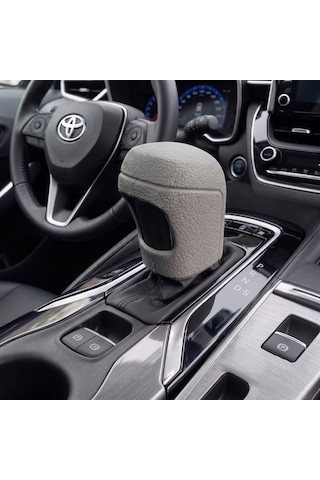 Toyota Uyumlu Silikonlu Otomatik Vites Topuzu Koruyucu Kılıfı Gri Diğer