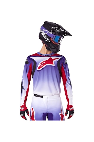 Alpinestars Fluid Wurx Kros Motosiklet Jerseyi Mavi Kırmızı