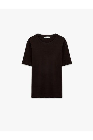 Koton Regular Fit Kısa Kollu Pamuklu Bisiklet Yaka Tişört Mor 6sam10021mk