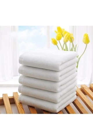 Lı Beyaz Banyo Havlusu - 70x140 Cm 490 Gr 100pamuk Spa Ve Otel Havlusu Günlük Kullanıma Uygun Diğer