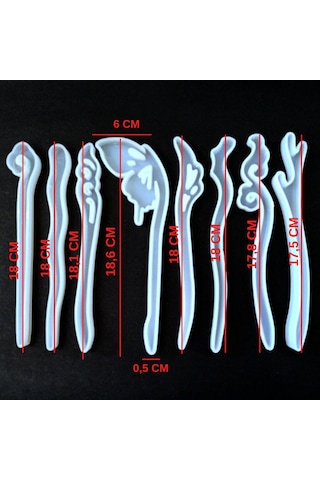 Epoksi Reçine Silikon Kalıp İthal 8 Adet Topuz Toka Kalıbı Set Yüksek Kalite Hb100215 - 0001