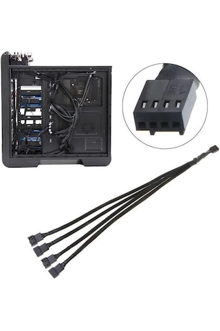 Ancheyn 4 Pin 4 Port Fan Çoklayıcı Y Pwm Çoğaltıcı Splitter Kablosu Rohs Uyumlu 30 Cm 4987