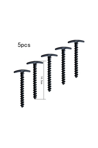 5 Adet Zemin Desteği Kamp Çadır Kazıkları Çubuklar Zemin Çivileri Vidalı Spiral Çadır Kazığı Dış Mekan Siyah