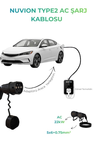 Elektrikli Araç Type 2 Ac Şarj Kablosu+ 3'lü Priz Uzatmalı V2l/byd-skywell Uyumlu