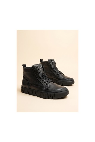 Bafaş Ayakkabı 038601 Siyah Hakiki Dana Derisi Bilekli Erkek Sneaker