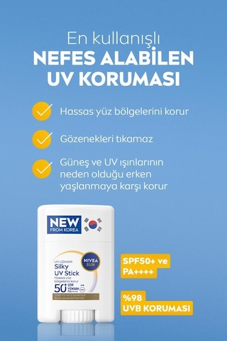 Sun Spf50 Yüksek Güneş Korumalı Stick Yüz Güneş Kremi 15 Gr,hassas Yüz Bölgeleri,kokusuz Formül